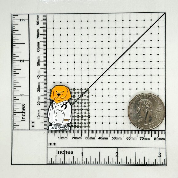 🤩TRUST ME I'M A DOGTOR Enamel Pin Dog Doctor Cute Cartoon Decorative Brooch New - Picture 6 of 6